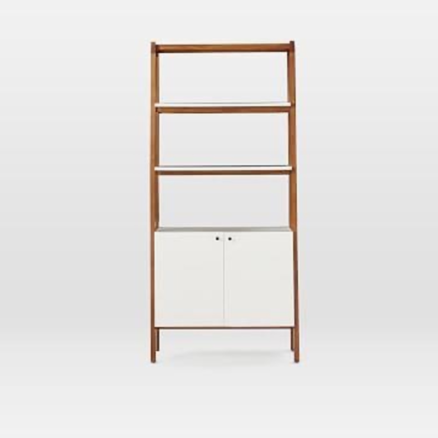 West Elm Modern Wall Cabinet Bookcase, Pecan/White - image-3