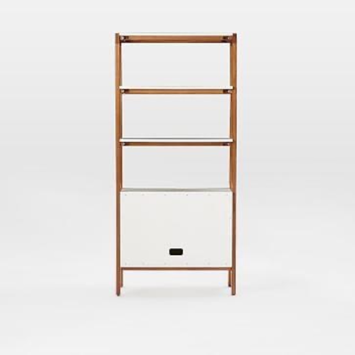 West Elm Modern Wall Cabinet Bookcase, Pecan/White - image-5