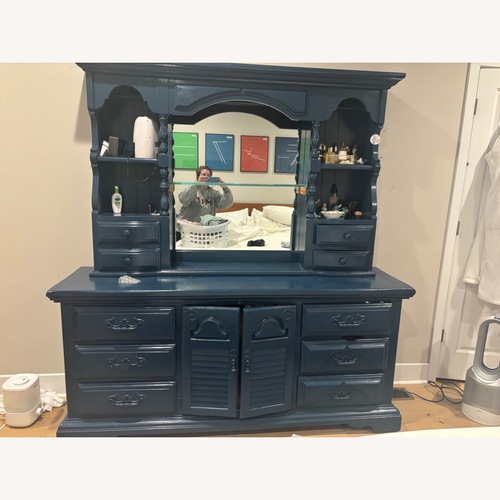 Used Blue Wood Sideboard for sale on AptDeco