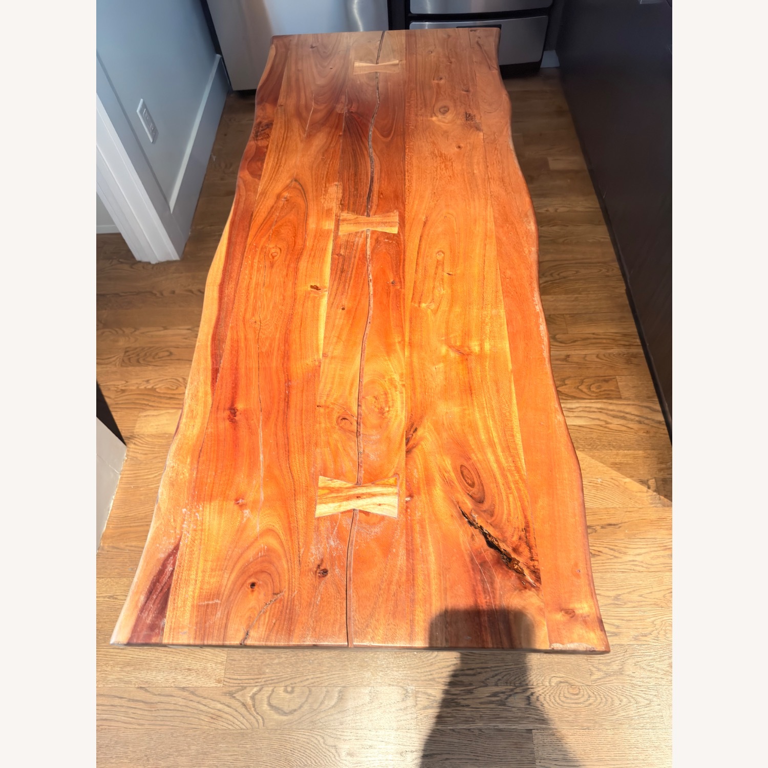 Live Edge Solid Wood Coffee Table with Metal Legs  - image-3
