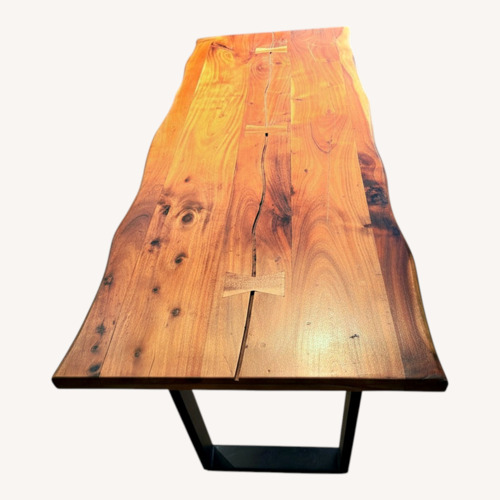 Used Live Edge Solid Wood Coffee Table with Metal Legs  for sale on AptDeco