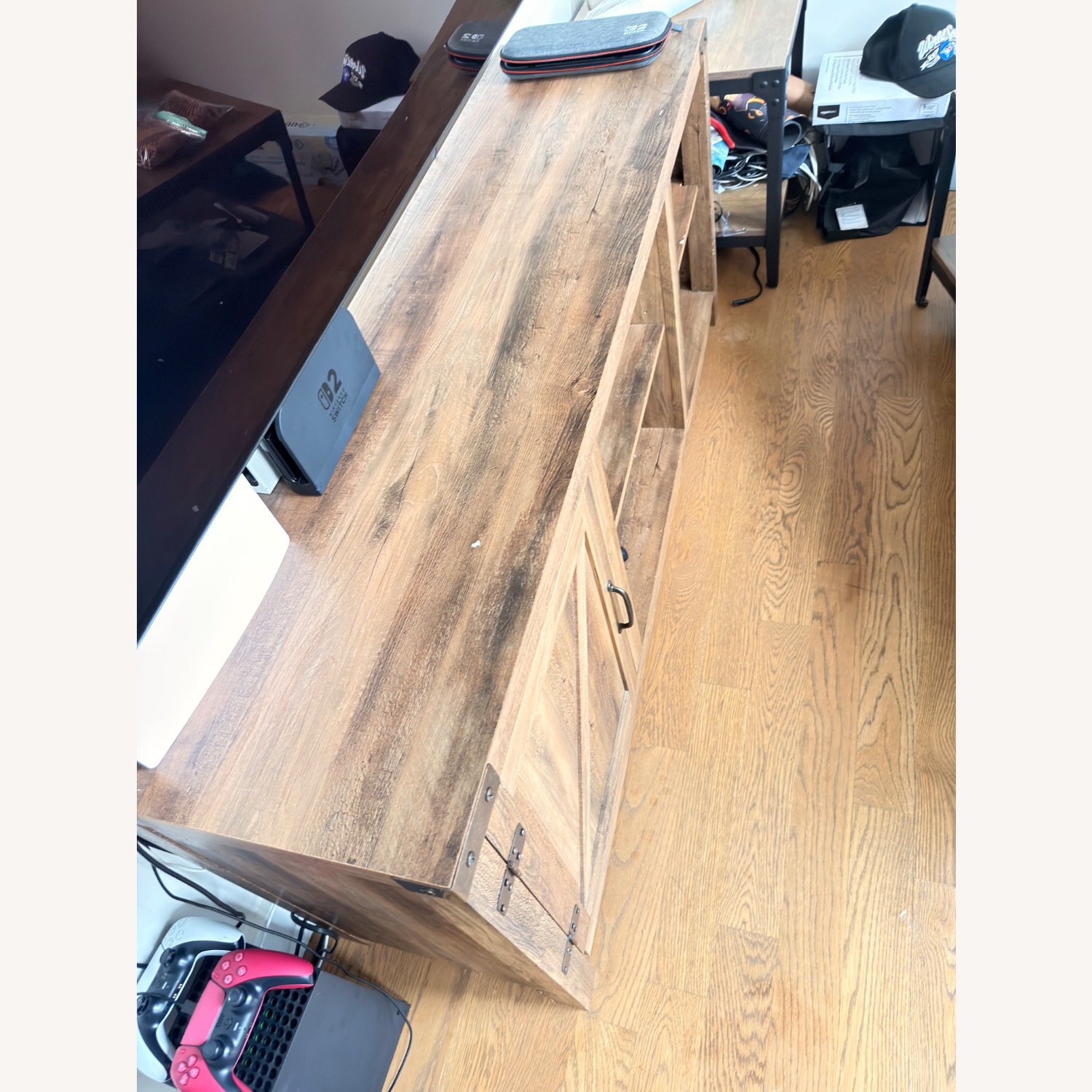 Light Brown Wood Media Storage - image-3