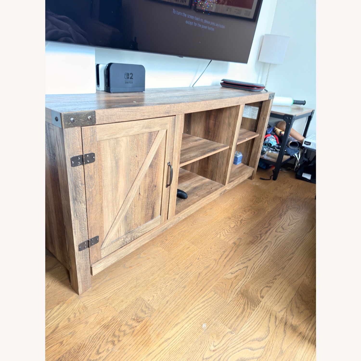 Light Brown Wood Media Storage - image-2