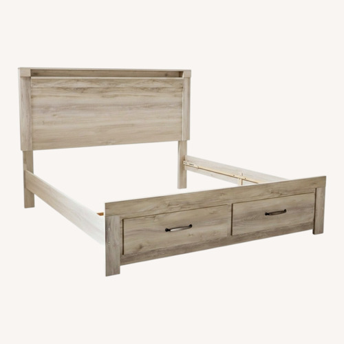 Used Ashley Furniture White Wood Queen Bed for sale on AptDeco