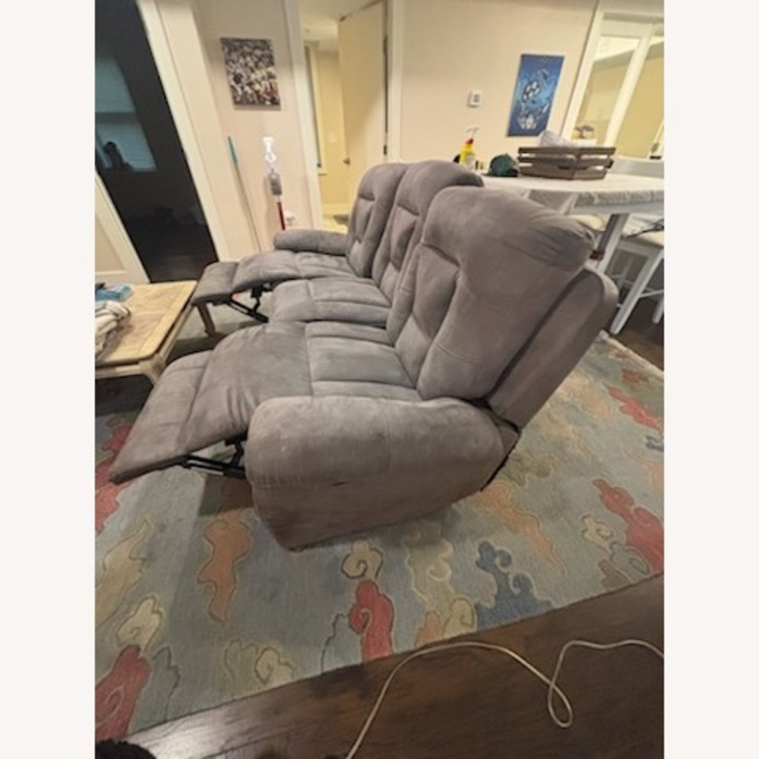 Dark Gray Fabric 3+ Seater Sofa - image-5