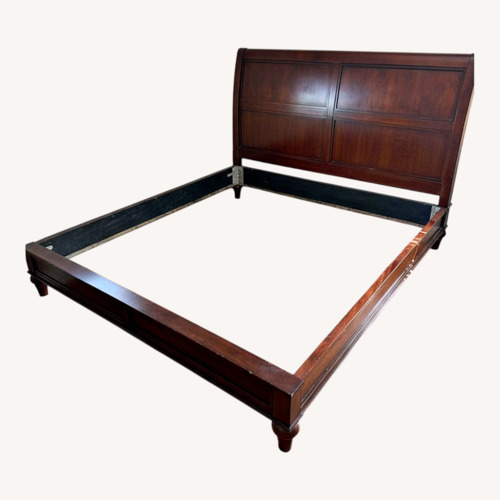 Used Dark Brown Wood Full Bed for sale on AptDeco