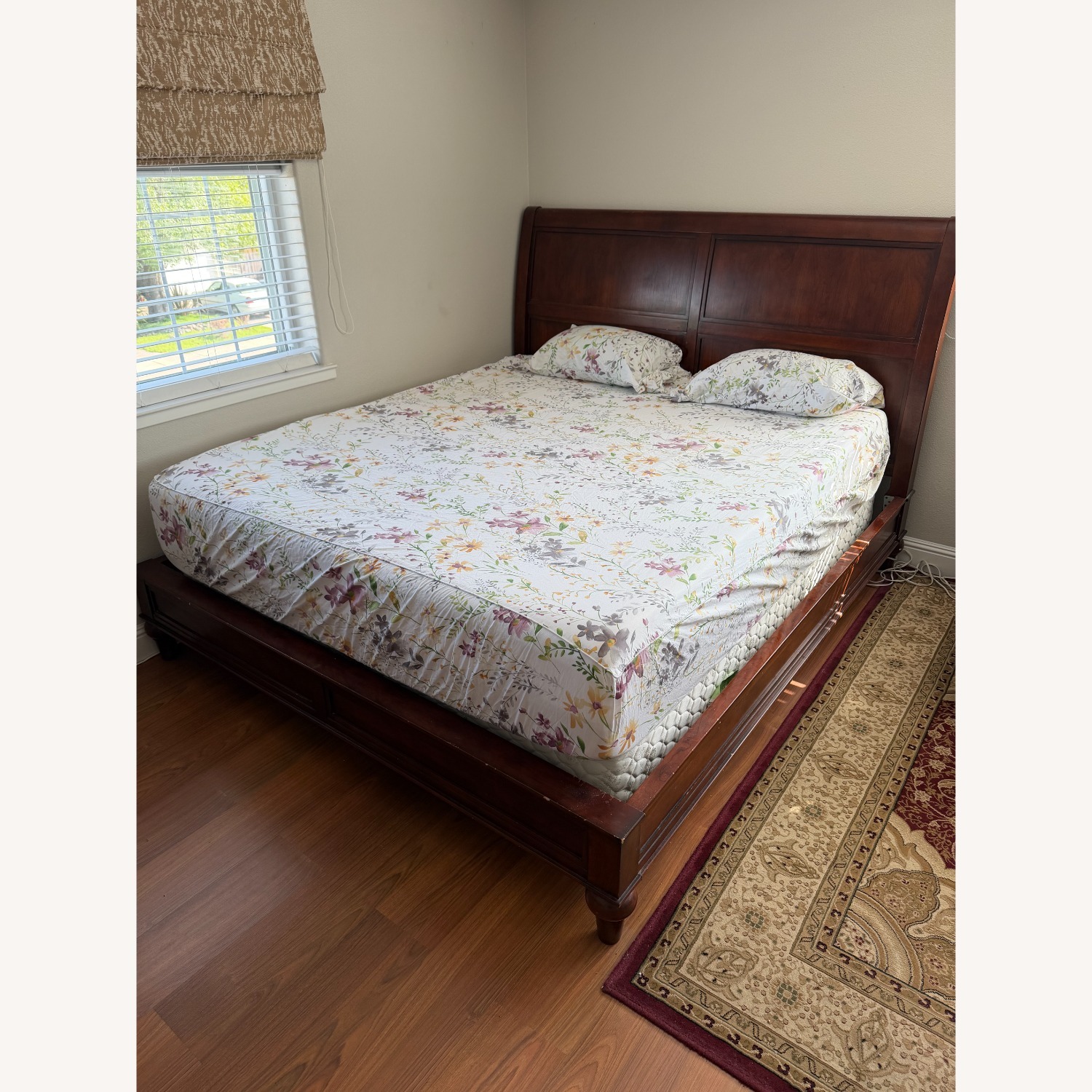 Dark Brown Wood Full Bed - image-1