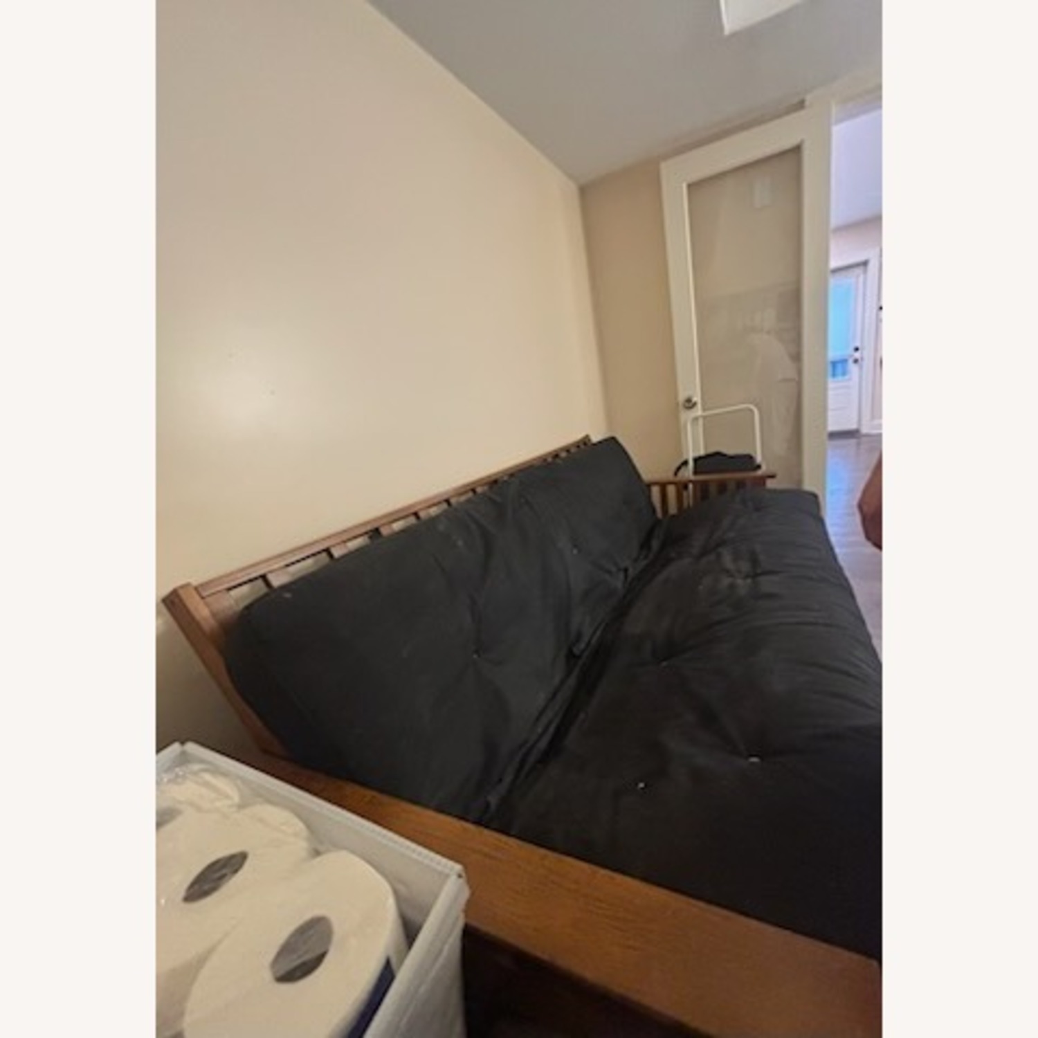 Black Fabric Futon - image-4