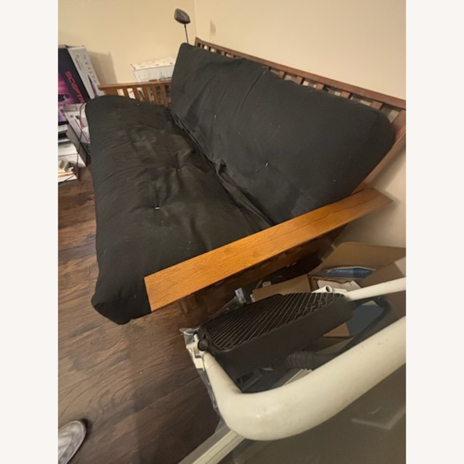 Black Fabric Futon - image-3