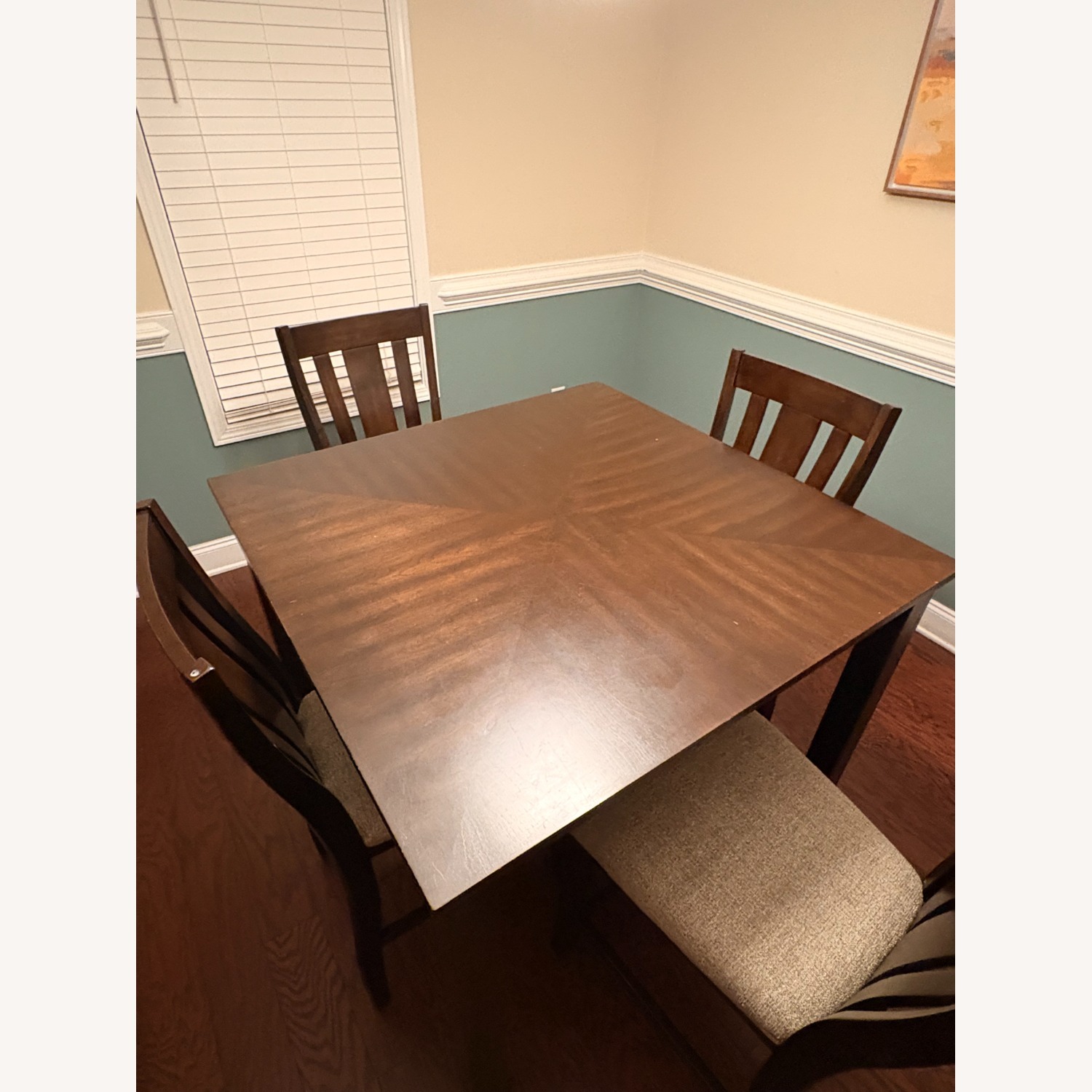 Dark Brown Wood Dining Set - image-4