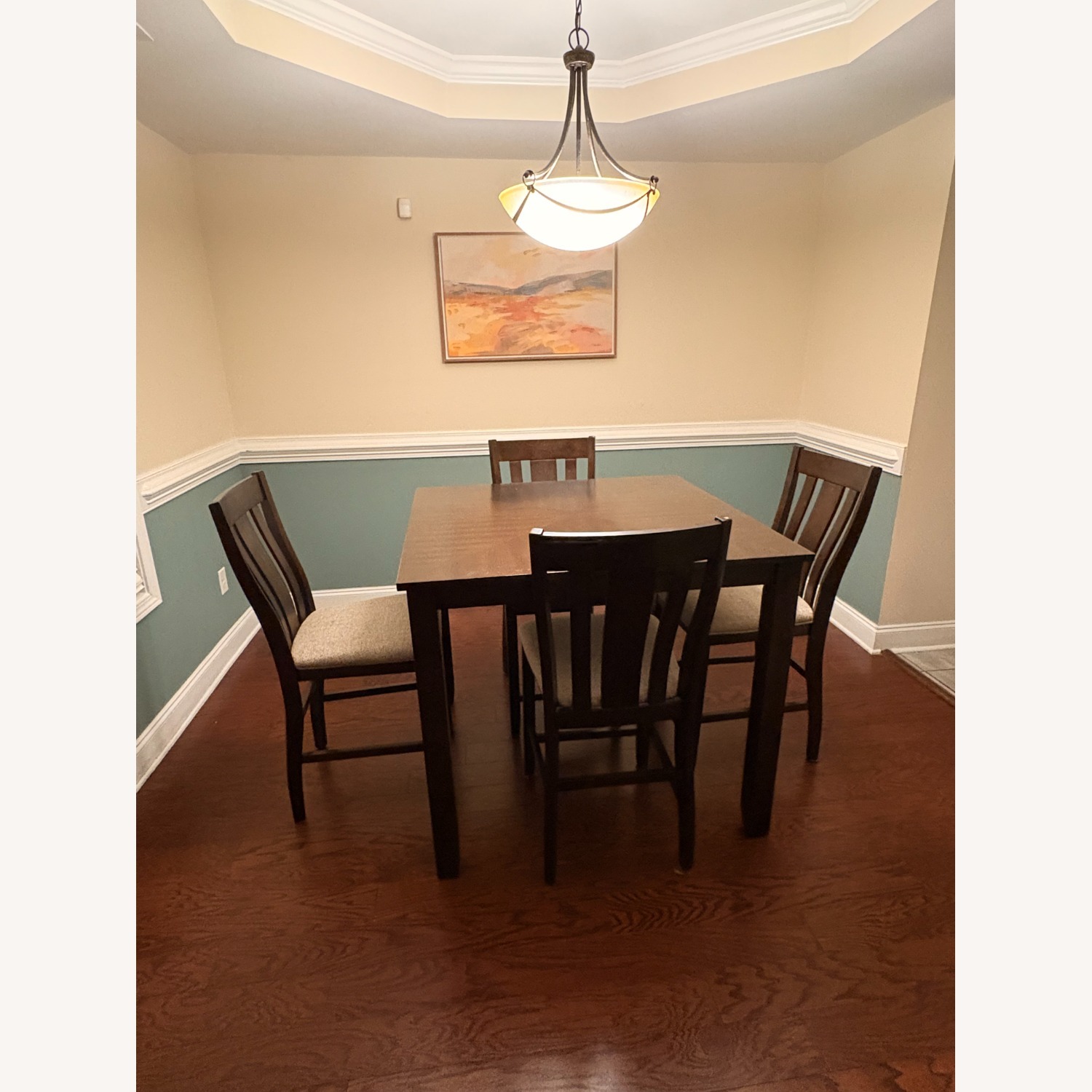 Dark Brown Wood Dining Set - image-3