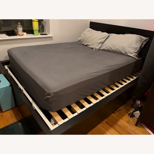 Used IKEA MALM Storage Bed Dark Brown Veneer Queen for sale on AptDeco