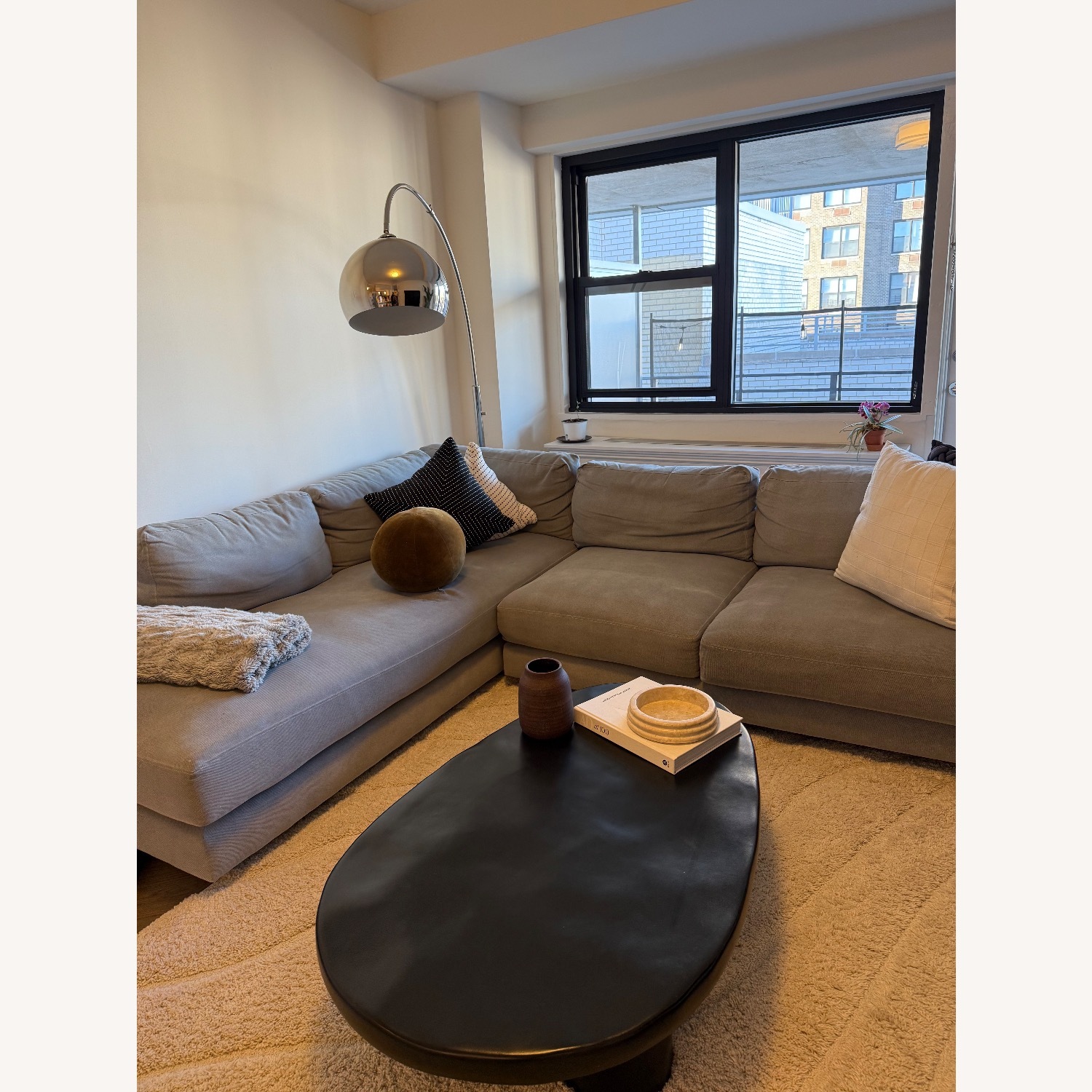 West Elm Light Gray Fabric 2 Piece Sectional - image-1