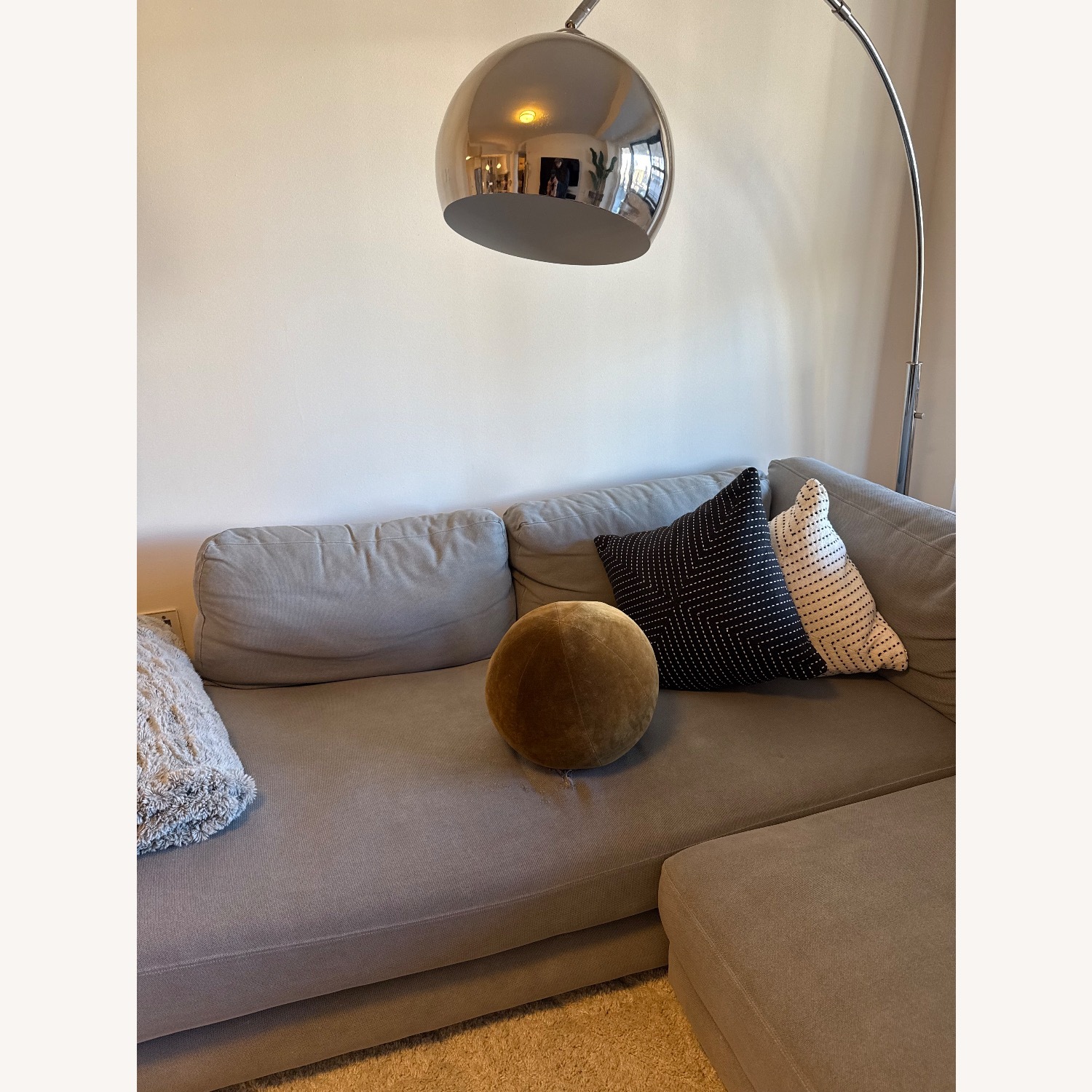 West Elm Light Gray Fabric 2 Piece Sectional - image-2