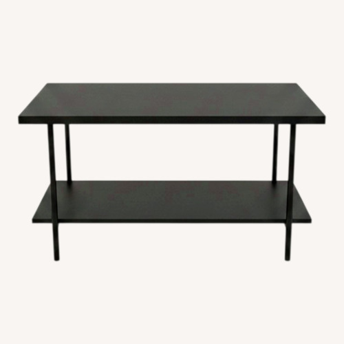 Used Wood and Metal Coffee Table Black for sale on AptDeco