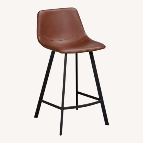 Used Wayfair Dark Brown Faux Leather Stools for sale on AptDeco