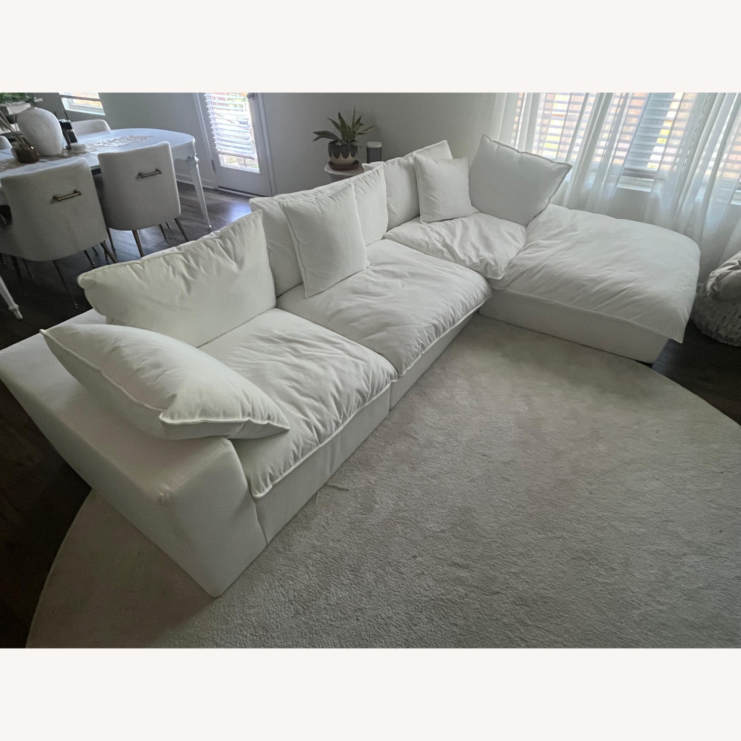 Coleman Furniture White Fabric 3+ Piece Sectional - image-3