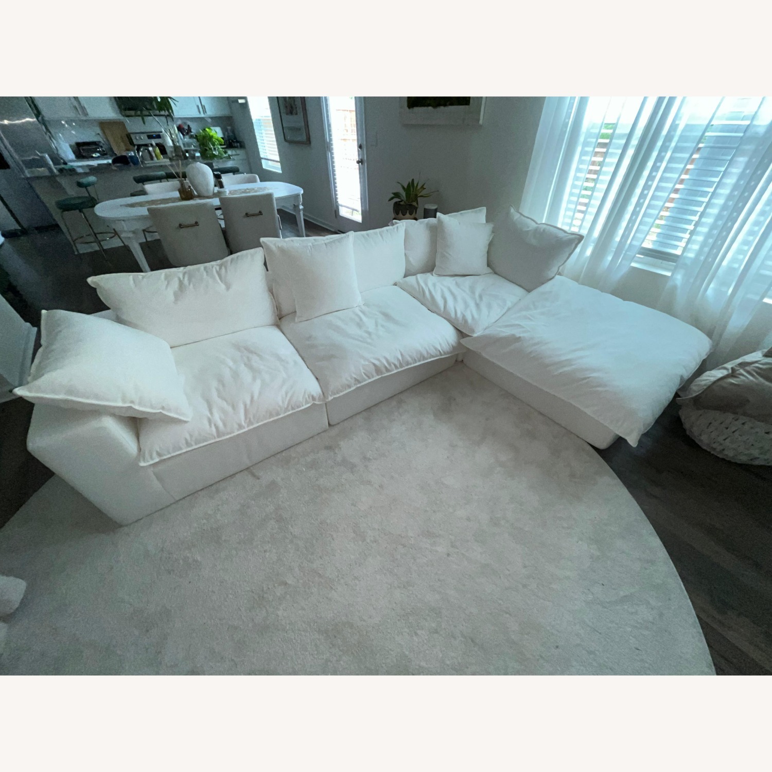 Coleman Furniture White Fabric 3+ Piece Sectional - image-2
