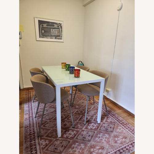 Used Wayfair White Glass Dining Table for sale on AptDeco