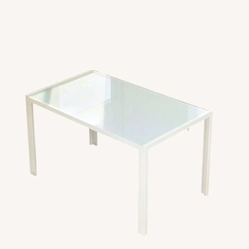 Used Wayfair White Glass Dining Table for sale on AptDeco
