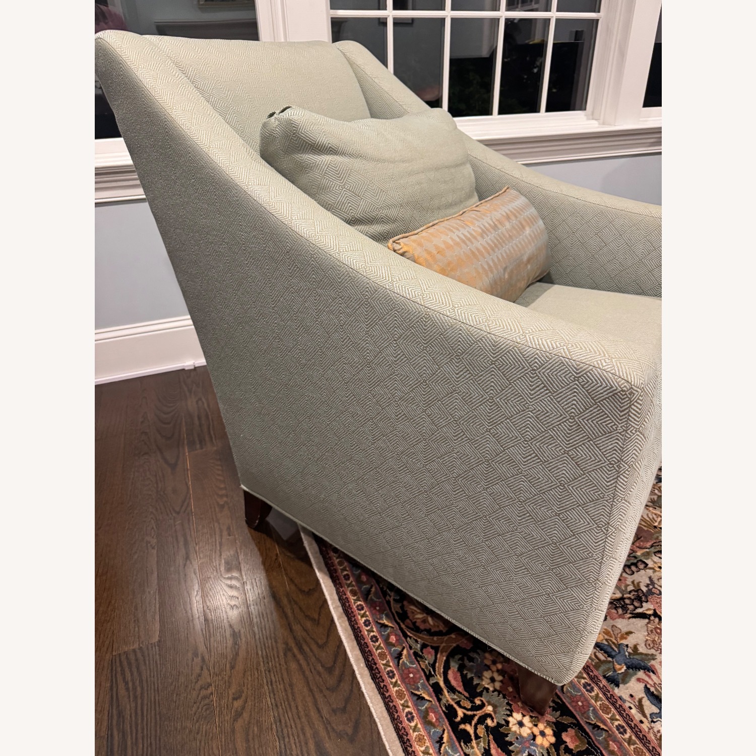 Ethan Allen Maxim Aqua  Fabric Armchair - image-2