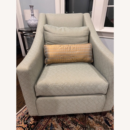 Used Ethan Allen Maxim Aqua  Fabric Armchair for sale on AptDeco