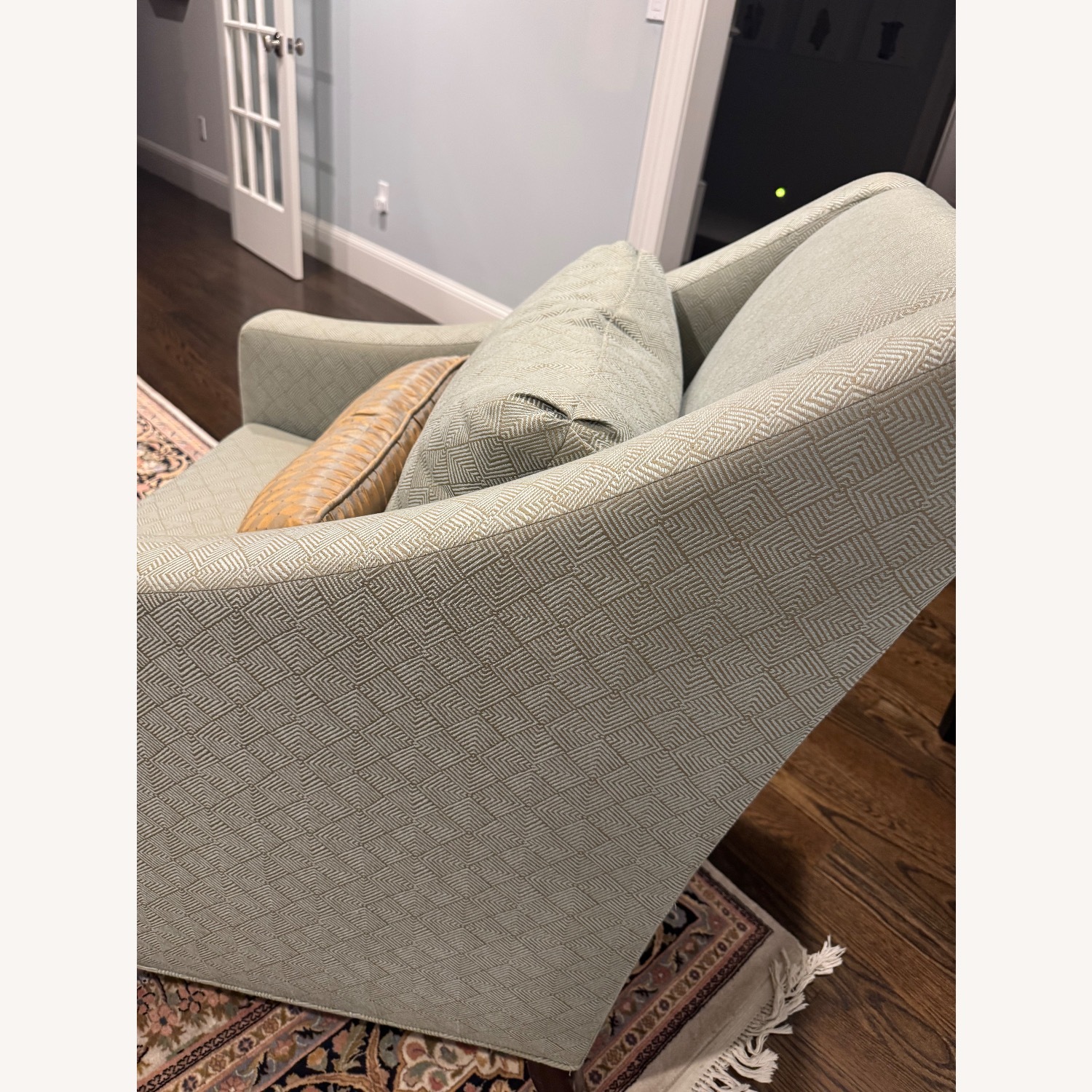 Ethan Allen Maxim Aqua  Fabric Armchair - image-3