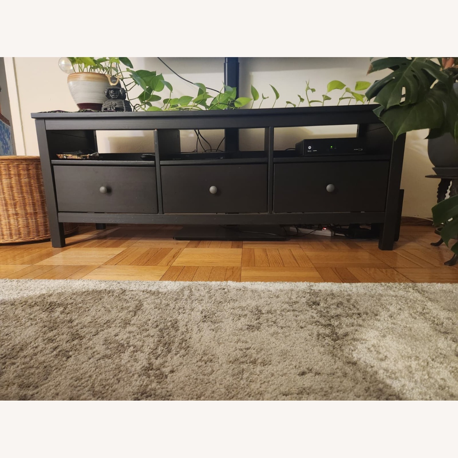 IKEA Hemnes Black Wood Media Storage - image-4