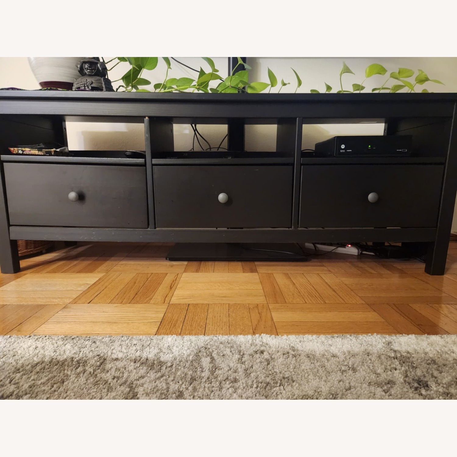 IKEA Hemnes Black Wood Media Storage - image-1