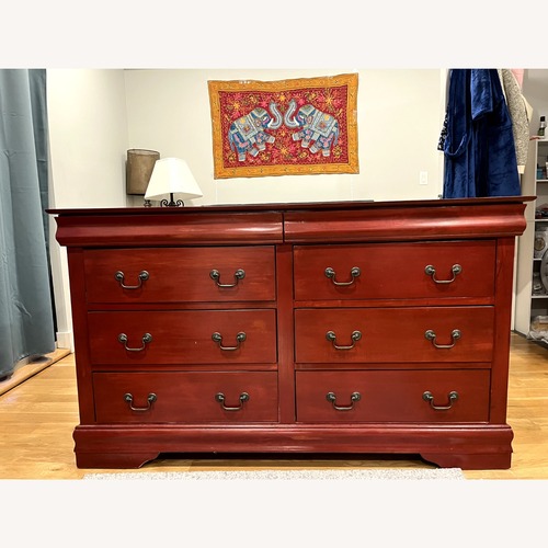 Used Matte Red 6-Drawer Dresser for sale on AptDeco