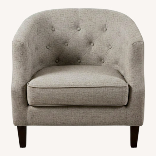 Used Gray Tufted Barrel Accent Chair for sale on AptDeco