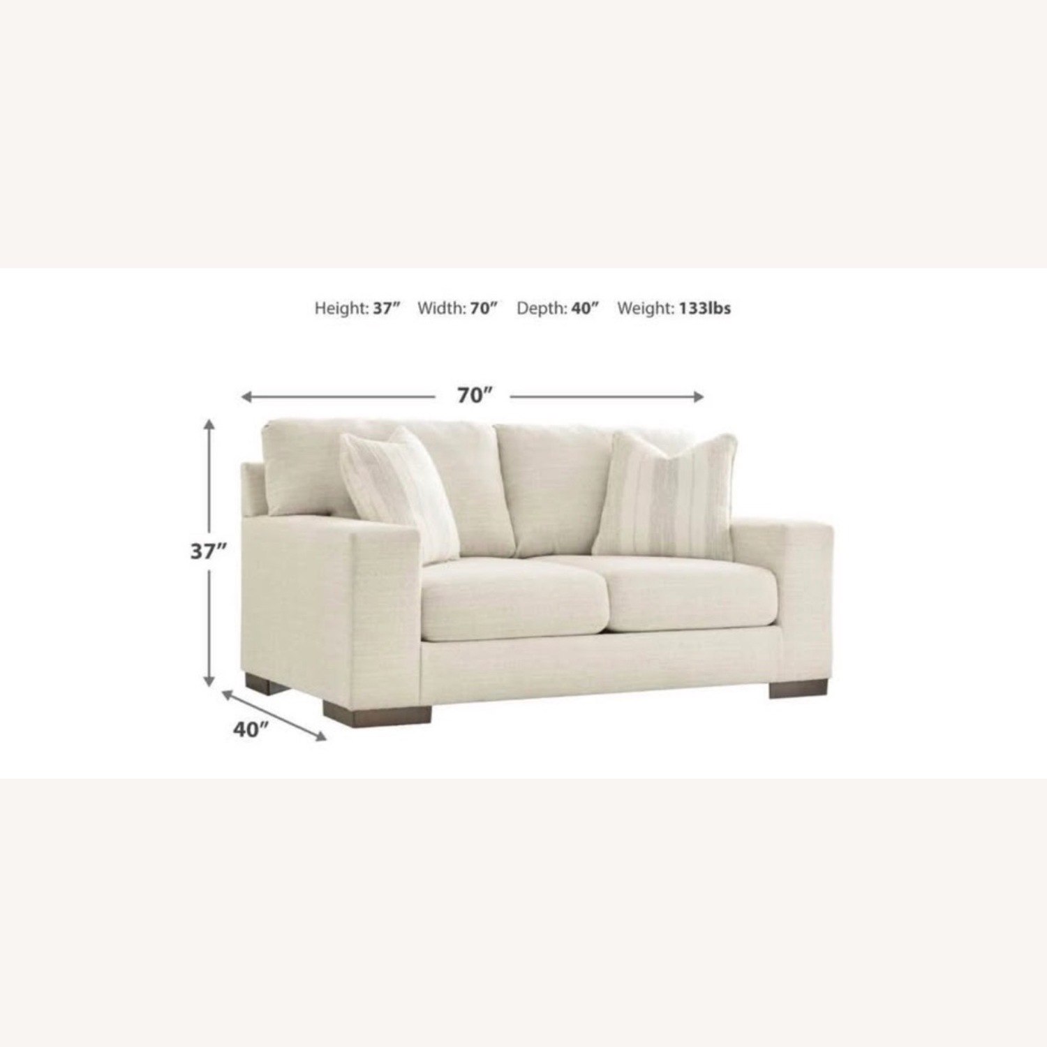 Ashley Furniture Natural Fabric 2 Seater Sofa - image-1