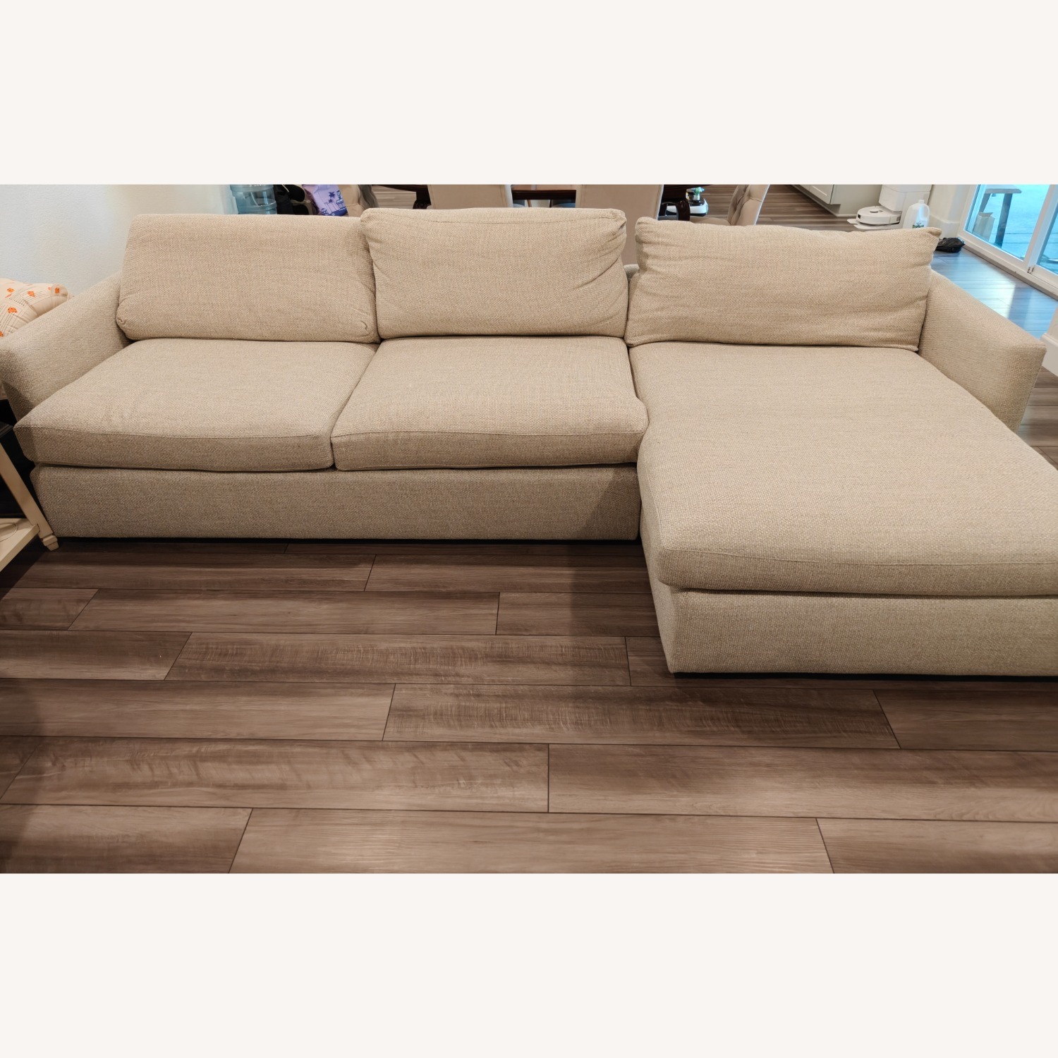 Crate & Barrel Lounge Natural Chaise Lounge - image-1