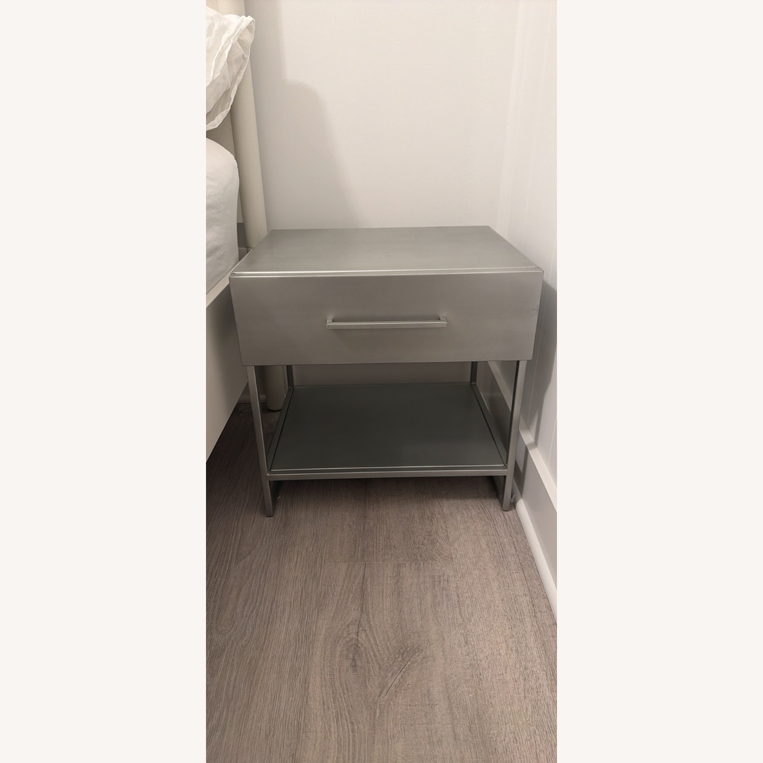 CB2 Proof Light Gray Nightstand - image-1