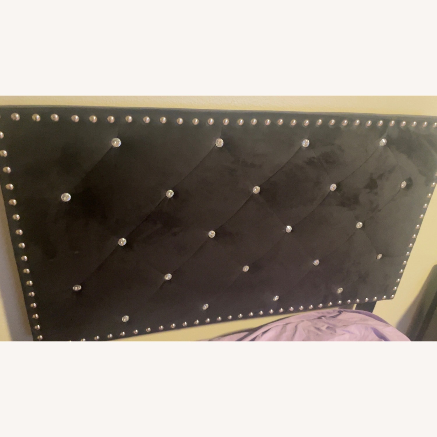 Black Fabric Twin Bed - image-2