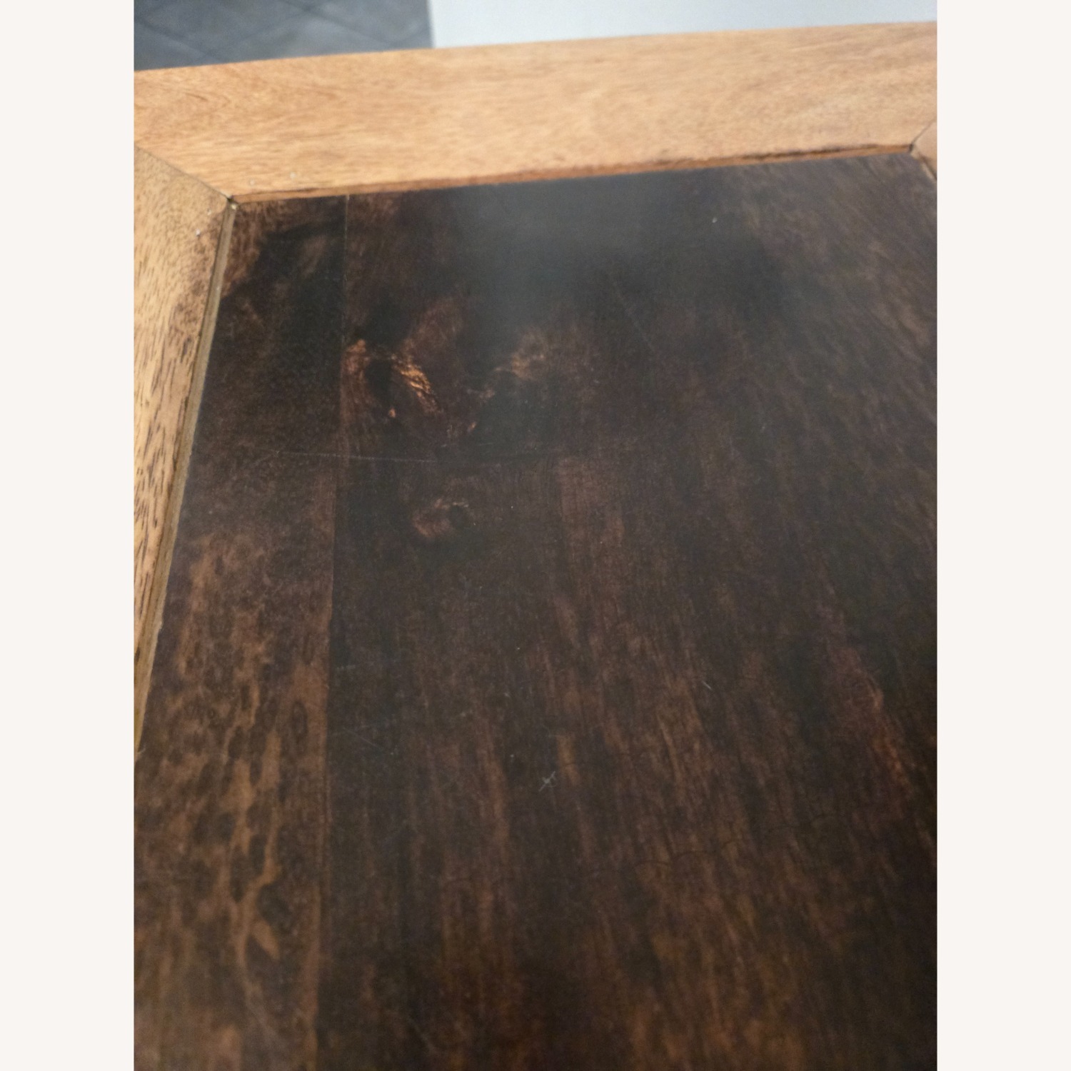 Natural Wood Side Table with Metal Base - image-3