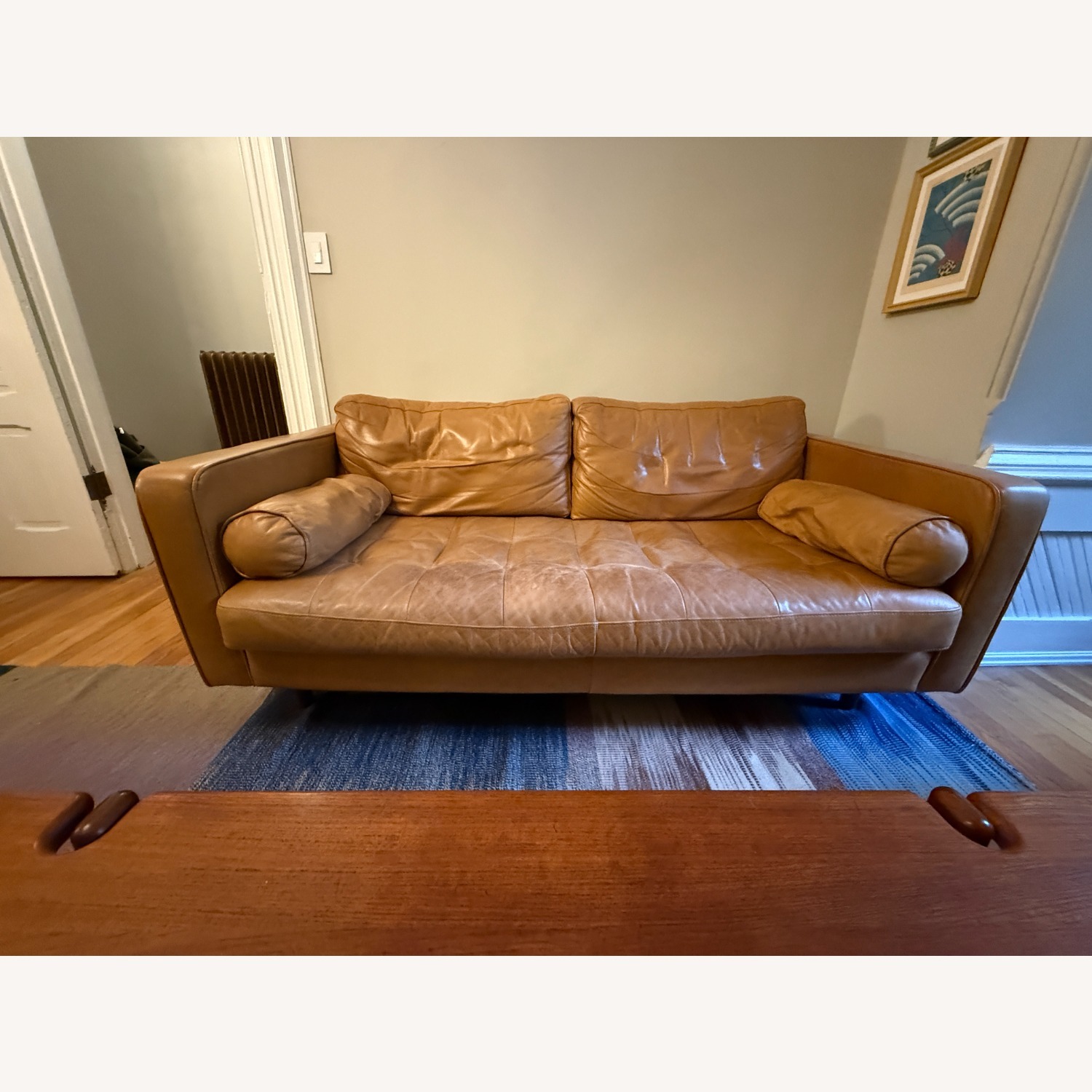 Article Sven Light Brown Leather Loveseat - image-3