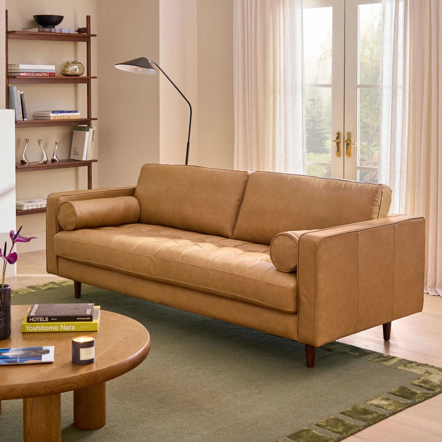 Article Sven Light Brown Leather Loveseat - image-4