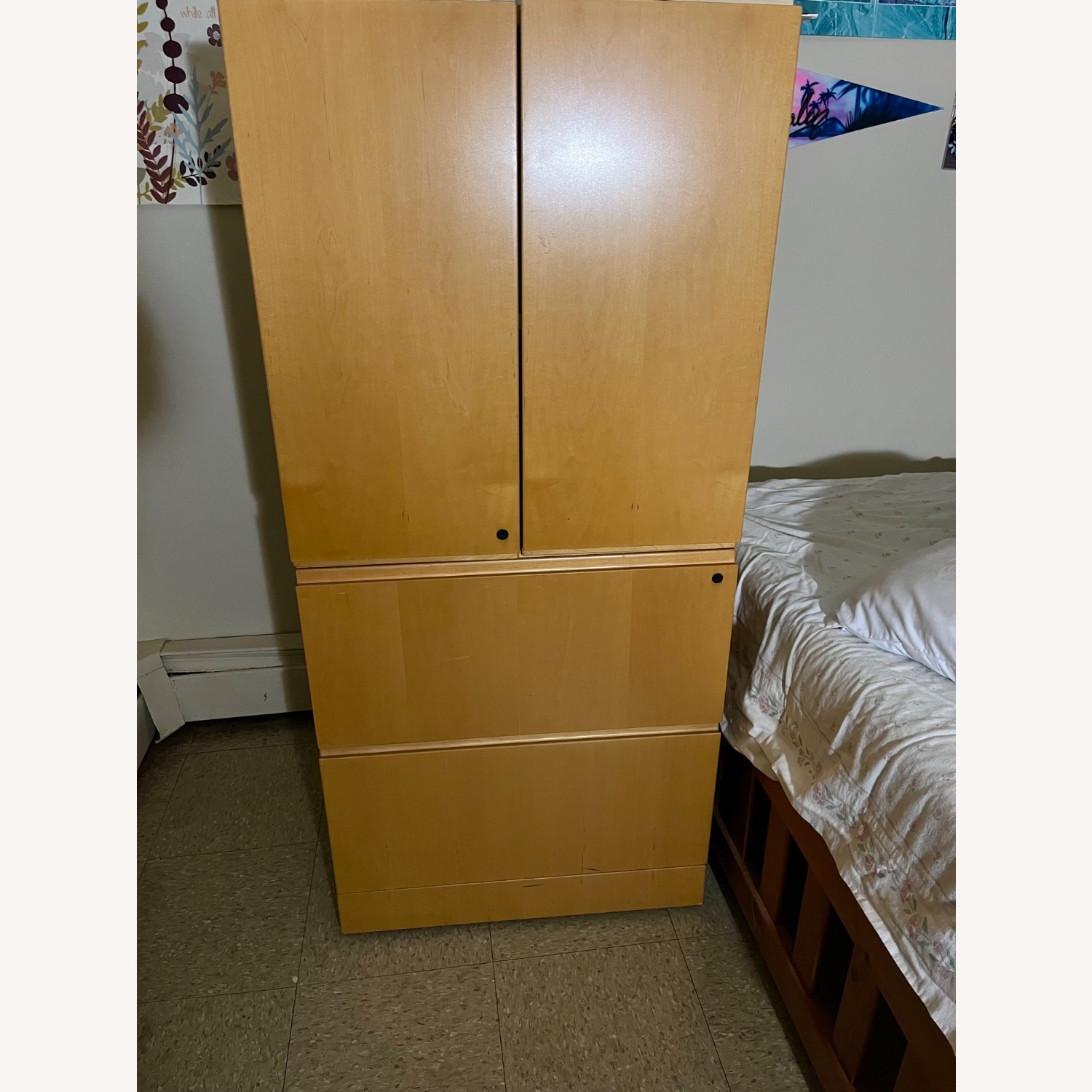 Woodard Furniture Light Brown Wood Wall Shelf - image-1