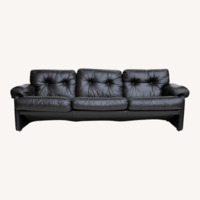 B&B Italia Black Leather 3+ Seater Sofa