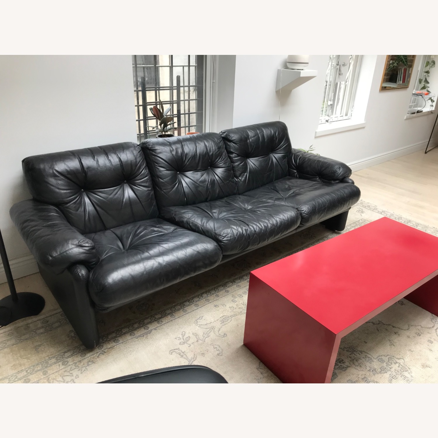 B&B Italia Black Leather 3+ Seater Sofa - image-2