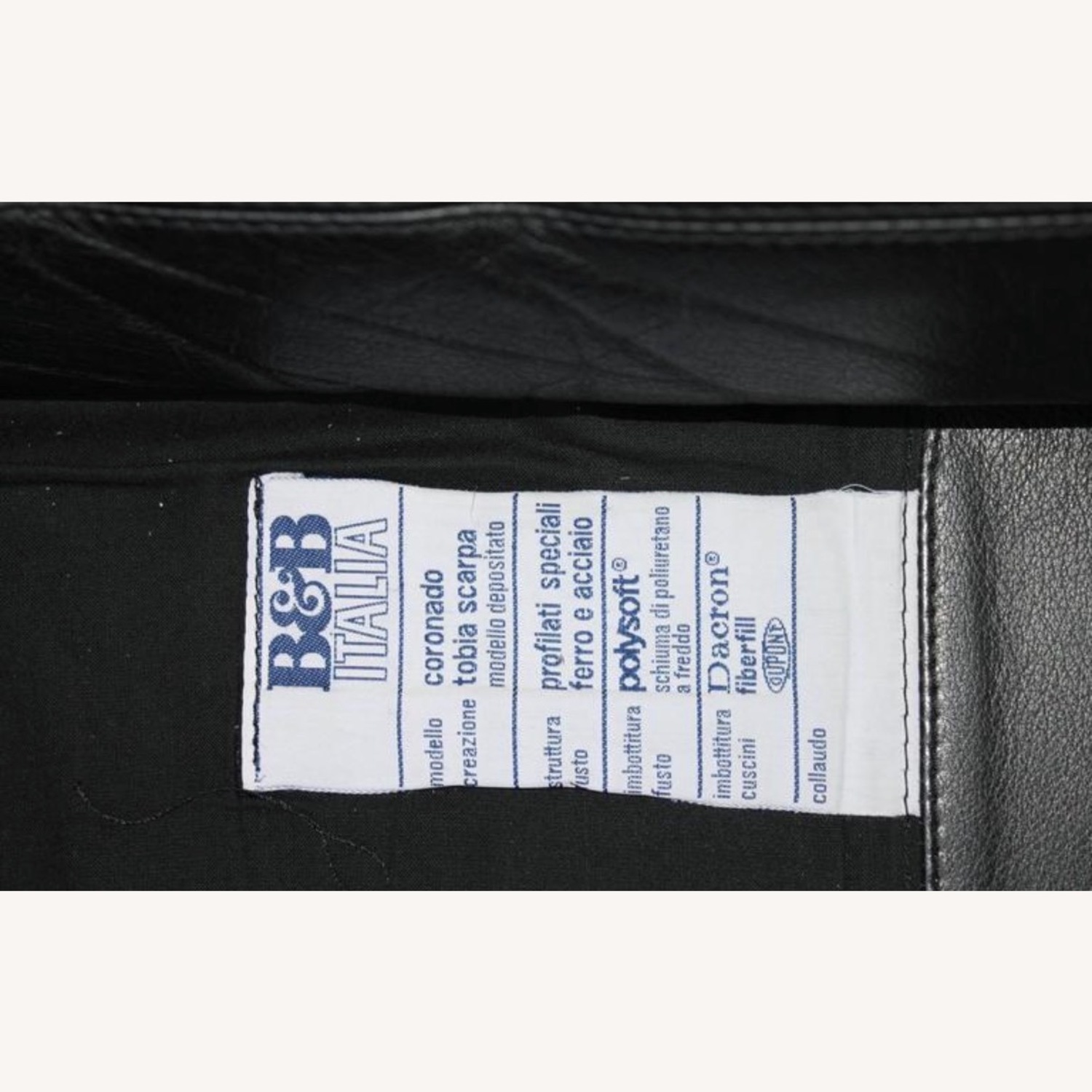 B&B Italia Black Leather 3+ Seater Sofa - image-5