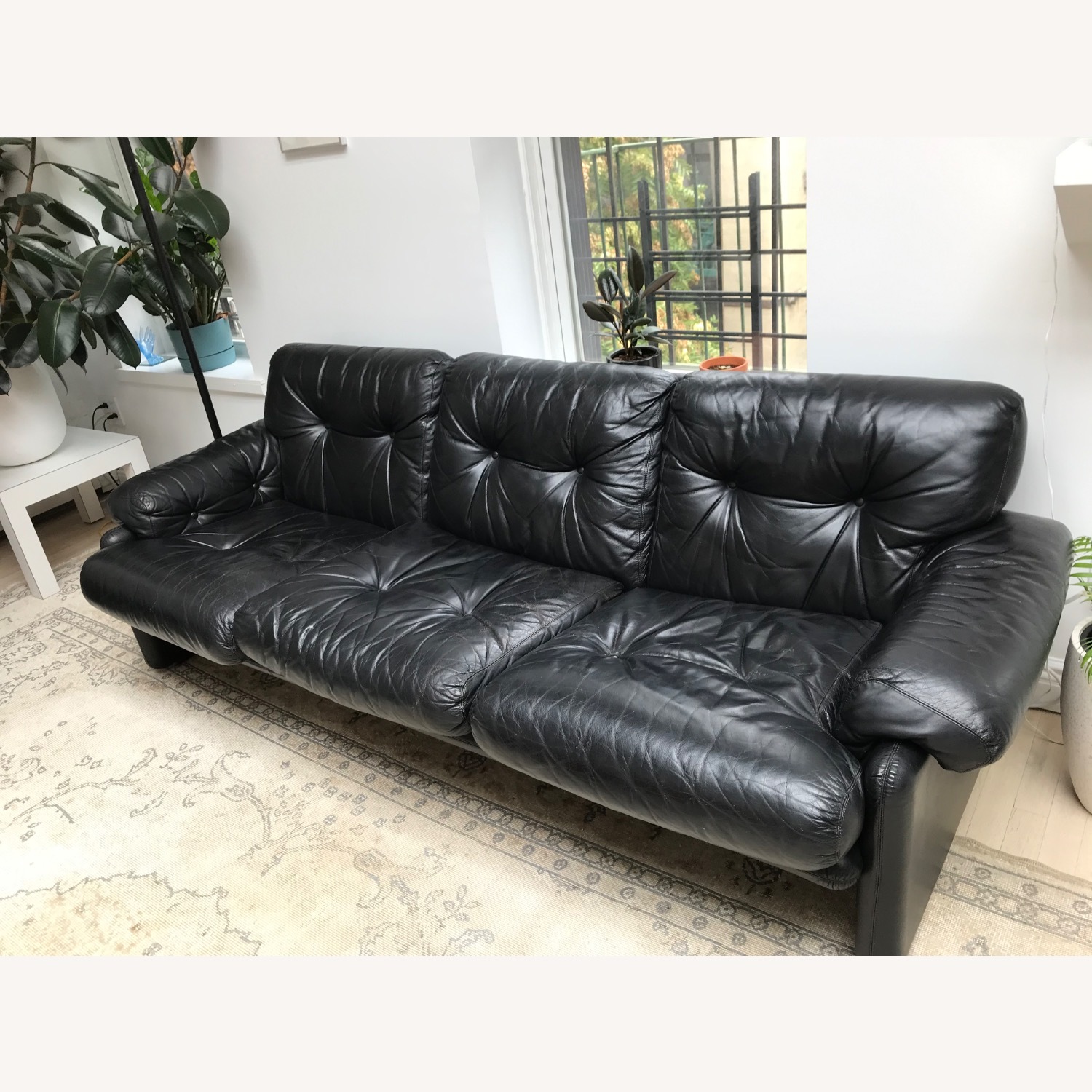 B&B Italia Black Leather 3+ Seater Sofa - image-1