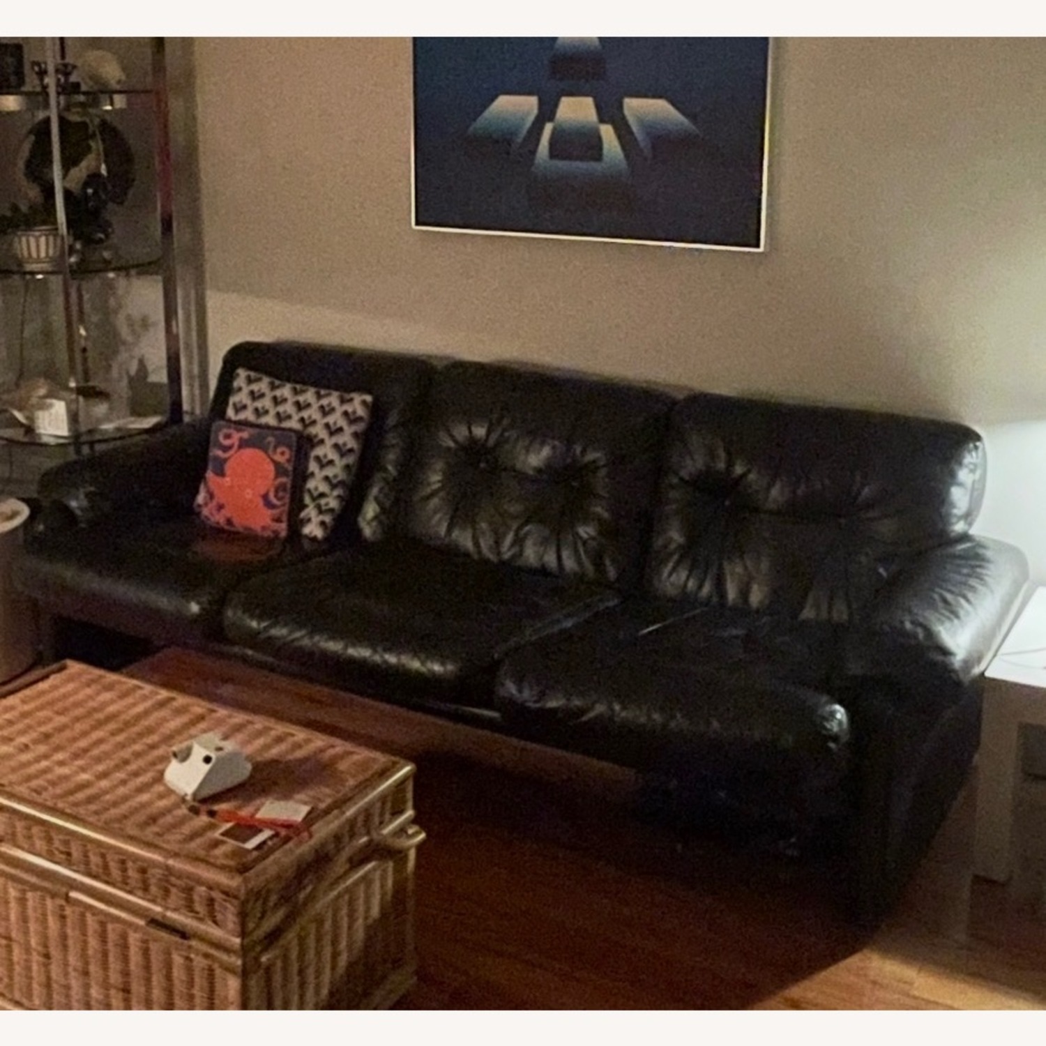 B&B Italia Black Leather 3+ Seater Sofa - image-3