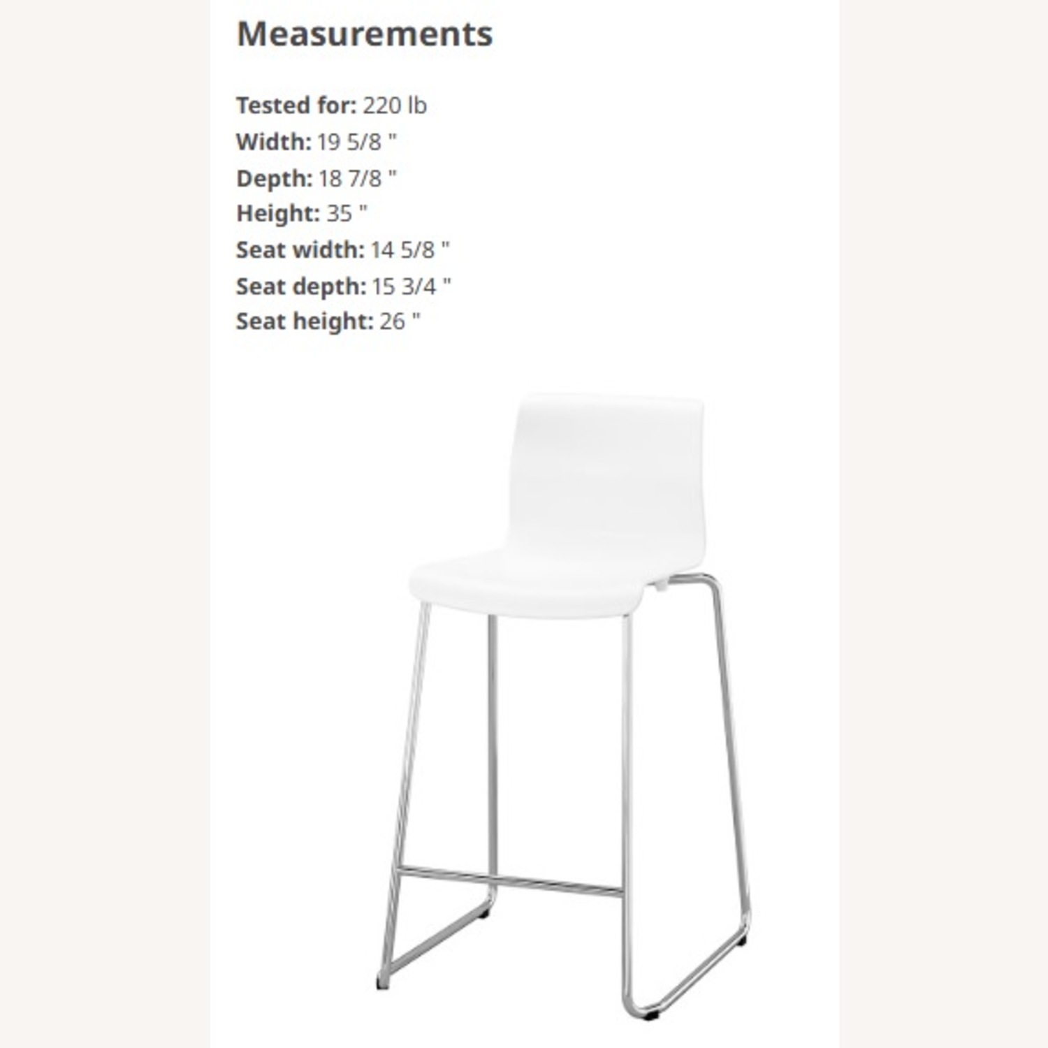 IKEA Glenn White Stainless Steel Stools - image-3