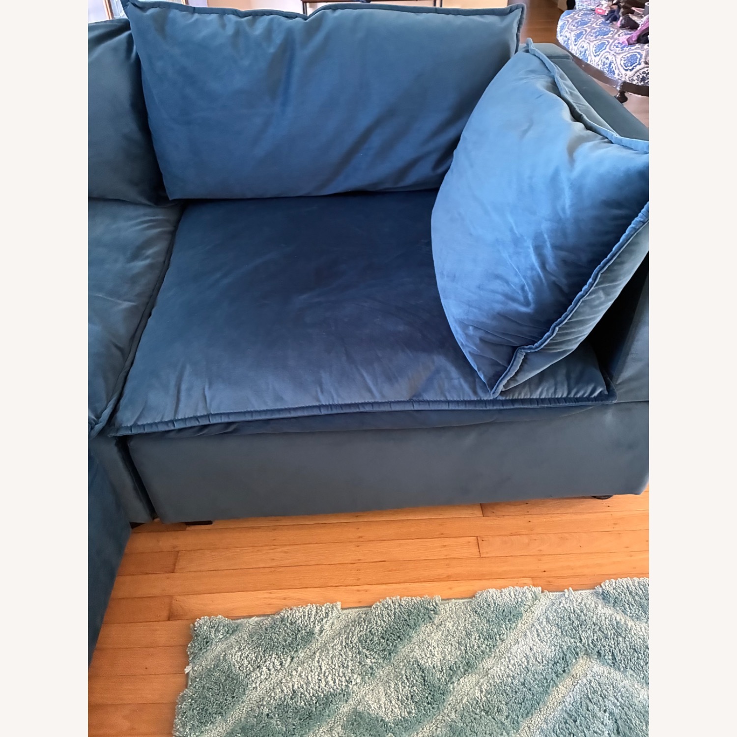 Albany Park Blue Velvet Sectional  - image-4