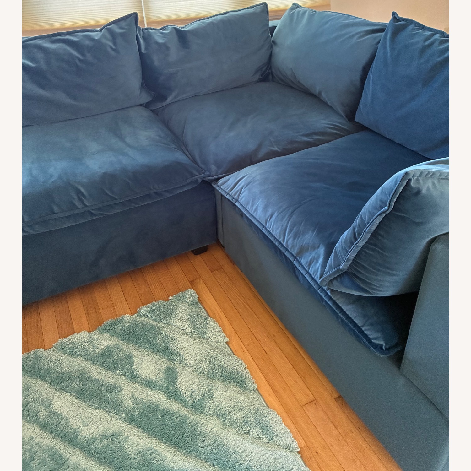 Albany Park Blue Velvet Sectional  - image-1