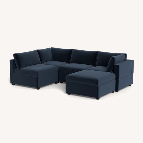 Used Albany Park Blue Velvet Sectional  for sale on AptDeco