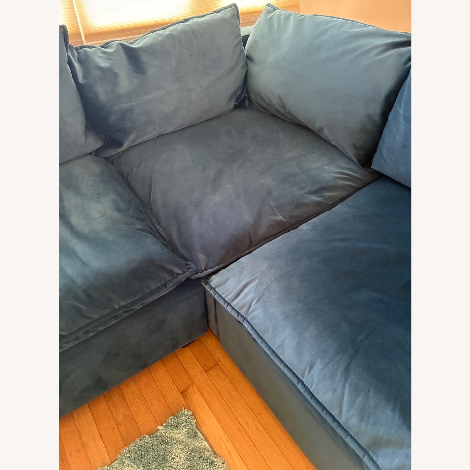 Albany Park Blue Velvet Sectional  - image-2