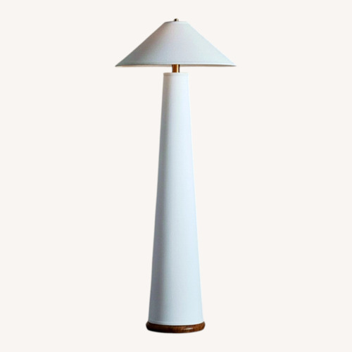 Used Arhaus Ombra White Wood Floor Lamp for sale on AptDeco